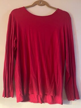 Chico's Women's Long-Sleeve Crewneck Top - Red